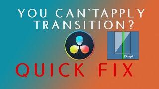 Why Can't You Add Transitions In Davinci Resolve | Easy Fix