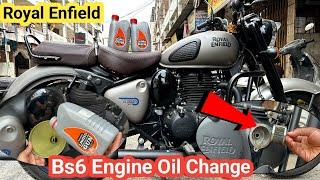 How to Engine Oil Replacement Royal Enfield Class Bs6 and All Bike ️