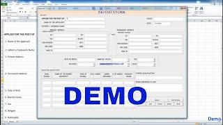 Bio Data form Using Userform VBA Excel