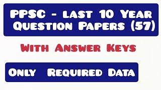 PPSC PREVIOUS YEAR PAPERS IN SHORTEST / BEST Way -- Call -- 79864-63146