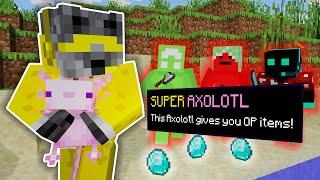 Minecraft Manhunt, But Axolotls Drop OP Items...