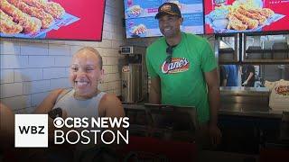 Celtics Al Horford serves Raising Cane's to fans just days after winning Finals