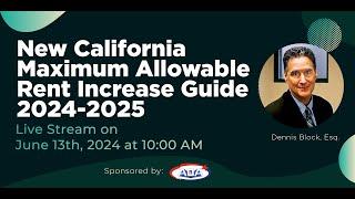 New California Maximum Allowable Rent Increase Guide 2024-2025