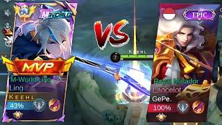 TOP GLOBAL LING VS AGGRESSIVE LANCELOT! HARD GAME SOLO RANKED! MOBILE LEGENDS