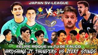 TJ DE FALCO VS FELIPE ROQUE JTEKT STINGS  HIROSHIMA JT THUNDERS JAPAN SV-LEAGUE MEN'S VOLLEYBALL