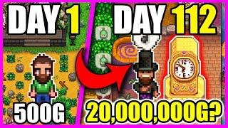 I played 100 Days of Stardew Valley | Can I make 20,000,000G in 1 Year?