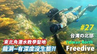 Freediving | 東北角潛水教學聖地"龍洞"有深度沒生態? | 和美國小 | 龍洞 | 傑哥帶你玩 Jerry Go Play | 自由潛水地圖 4k