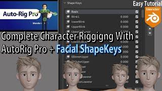 Blender 4 How To Use  Auto Rig Pro For Face Rigging With Shape Keys Beginners