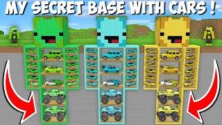 I built DIAMOND vs GOLD vs EMERALD BASE WITH CARS in Minecraft ! SUPER SECRET HOUSE !