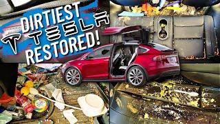 Auto-Detaillierung des schmutzigsten Tesla Model X aller Zeiten ... Innenrestaurierung So geht's.