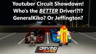 Youtuber Circuit Showdown in Driving Empire! Who's the BETTER Driver!?!? GeneralKiko? Or Jeffington?