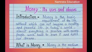 Essay on Money: its Uses and Abuses in English / Money Essay writing / Long Essay writing