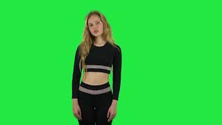 Blonde Girl Posing at the Camera  Green Screen Video Effect | No Copyright Stock Video