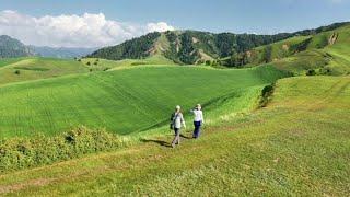 木垒伴山公路，菜籽沟~达坂沟，看看大地雕塑~空中麦田丨东天山