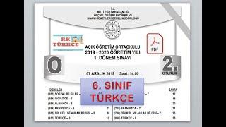 Açıköğretim Ortaokulu 6. Sınıf Türkçe Çıkmış Sorular | 2019 1. Dönem