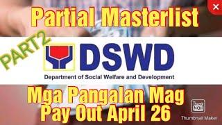 PART 2: Partial Masterlist for Emergency Subsidy Beneficiaries/Muntinlupa/PAY OUT April 26,2021