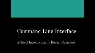 The Command Line Interface Basics