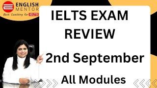 IELTS Exam Review 2nd September 2023