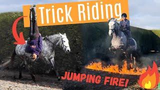 TRICK RIDING and JUMPING FIRE!!!   LilPetChannel