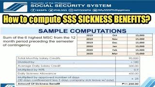 How to compute SSS SICKNESS BENEFITS online?