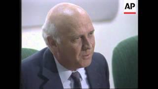 South Africa -  De Klerk Not Leaving Politics