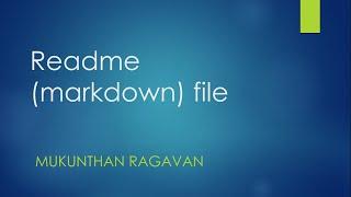What is readme.md file or markdown file