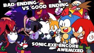 FNF | BAD ENDING VS GOOD ENDING - Triple Trouble The Encore (Awemixed)| Mods/Hard/Gameplay |