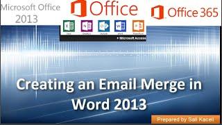 Email Merge with Outlook Word and Excel (2007/2010/2013/2016)
