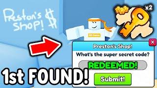 1st EVER PRESTON SECRET SHOP CODE REDEEMED in Roblox Pet Simulator 99..