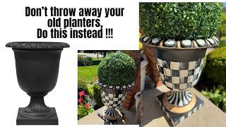 Don't Throw Away your Old Planters, Mackenzie Childs Inspired Planters