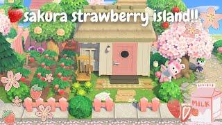 starting my pink strawberry japanese farm island  ⋆ ˚｡ ⋆｡° animal crossing: new horizons