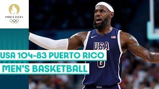 USA  defeat Puerto Rico  to enter quarter-finals in men's basketball  | Paris 2024 highlights