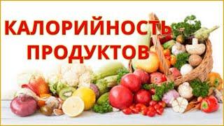 Таблица калорийности продуктов питания. Список калорийности продуктов