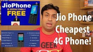 Jio Phone Announced Cheapest 4G Phone in the World with Rs 153/month Plan