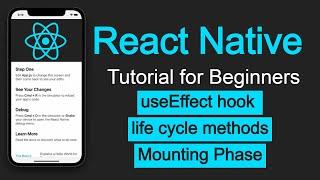 React Native tutorial #23 useEffect hook as life cycle method in functional component