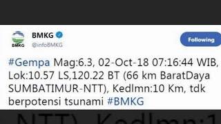 Pagi Ini, Gempa Bermagnitudo 5,2-6,3 Guncang Sumba Timur