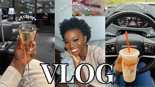 VLOG 108| Travel with me *AGAIN* + Nurses Week+ Maintenance+ Packing + Natural Hair + More