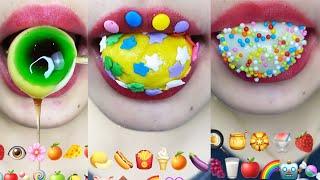 asmr CUTE DELICIOUS GUMMIES EMOJI FOOD  CANDIES JELLY HONEY ICE CREAM eating sounds