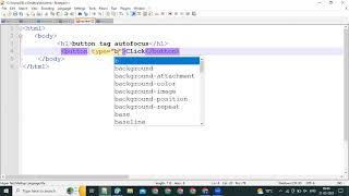 HTML autofocus button tag | HTML button tags