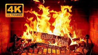  Cozy Fireplace 4K (12 HOURS). Fireplace with Crackling Fire Sounds. Fireplace Ambience