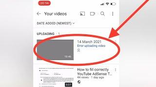 Fix YouTube Upload Video on phone | Error uploading video