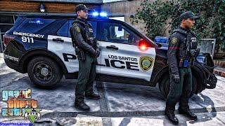 Playing GTA 5 As A POLICE OFFICER City Patrol| GTA 5 Lspdfr Mod| 4K