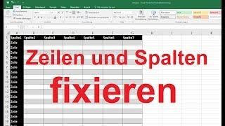 Excel 2016, 2013: Zeilen und Spalten fixieren - Tutorial [einfrieren, Beispiel, einfach erklärt]