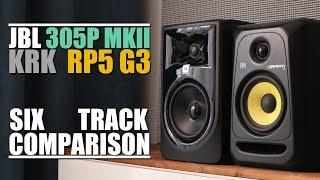 JBL 305P MKII vs KRK Rokit 5 RP5G3  ||  6-Track Comparison