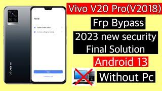 Vivo V20 Pro Frp Bypass without pc/V2018 unlock google lock 2023 | v20 pro bypass google lock |