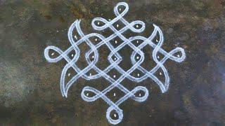 BEGINNERS Easy Sikku Kolam | 7×7 Dots Simple Kambi Kolam designs | Today Kolangal