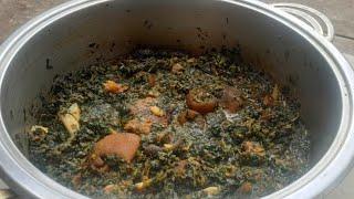 Vegetable Soup With Ugu and Water Leaves. How To cook Edikang ikong Soup.vegetable soup.