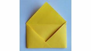 Как сделать конверт из бумаги для письма, денег или открытки без клея. Оригами. Поделка.