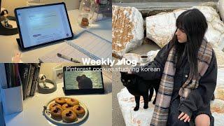 Weekly vlog | درست کردن شیرینی پینترستی،دریا،کره ای خوندن️‍↔️