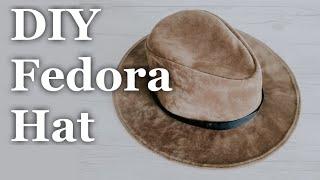 DIY FEDORA HAT from scratch / How to use your head measurement to draft and sew fedora/cowboy hat
